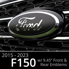 BocaDecals 2015-2023 Ford F150 Emblem Overlay Insert Decals MATTE BLACK Set of 2 picture