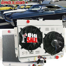 4 ROW RADIATOR+SHROUD FAN For 1963-1968 67 CHEVY IMPALA BELAIR CHEVELLE CAPRICE picture