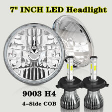 Pair 7 Inch Round White LED Headlights Hi-Low For AC Shelby Cobra 1962-1973 picture