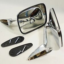 FOR 72-88 CHEVROLET LUV HOLDEN RODEO PICKUP BLACK FENDER MIRRORS CHROME PAIR -A8 picture