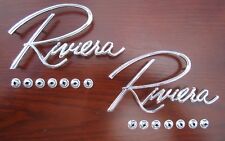 1963-1967 Buick Riviera Chrome Fender Scripts | Pair | Emblems | OEM #1396144 picture
