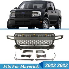 ABS Black Front Grille With Light Bars &Letters Fits For Ford Maverick 2022 2023 picture