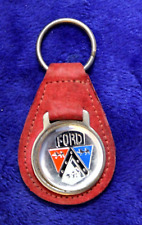 Vintage Ford Crest Leather Key Fob Key Ring Key Chain Accessory Galaxie Falcon picture
