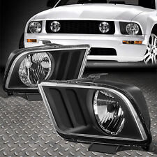 FOR 05-09 FORD MUSTANG S197 PAIR BLACK HOUSING HEADLIGHT REPLACEMENT HEAD LAMPS picture