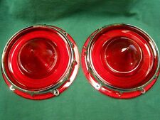 NEW 1957 FORD FAIRLANE T-BIRD TAIL LIGHT LENSES WITH RETAINERS - 1958 RANCHERO  picture