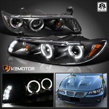 Fits 1997-2003 Pontiac Grand Prix Black LED Halo Projector Headlights Lamps picture