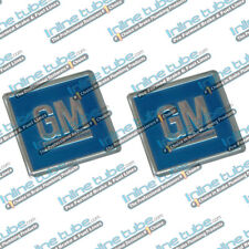 69-72 Gm Embossed Metal Door Jamb Adhesive Decal Badge Foil Sticker Blue 3M 2Pc picture