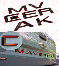 Black w Red  Outline letters Fit FORD MAVERICK 2022 23 logo tailgate insert picture