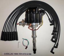 CADILLAC 1968-1974 V8 472 & 500 HEI DISTRIBUTOR & Black 8mm Spark Plug Wires NEW picture