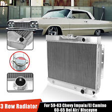 Aluminum Radiator 3 Row For 59-63 Chevy Impala/El Camino 60-65 Bel Air/ Biscayne picture
