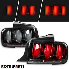 Tail Lights for 05-09 Ford Mustang Smoked LED Tube Sequential Signal Brake Lamps picture