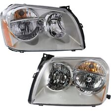 Headlight Set For 2005 2006 2007 Dodge Magnum Headlamp Pair Chrome With Bulbs picture