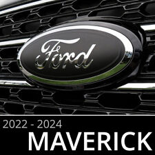2022-2024 Ford Maverick Logo Emblem Insert Overlay Decals MATTE BLACK (Set of 2) picture