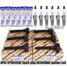 6PCS Mopar Spark Plugs & UF648 Ignition Coils For Chrysler Jeep Dodge Ram 3.6 US picture