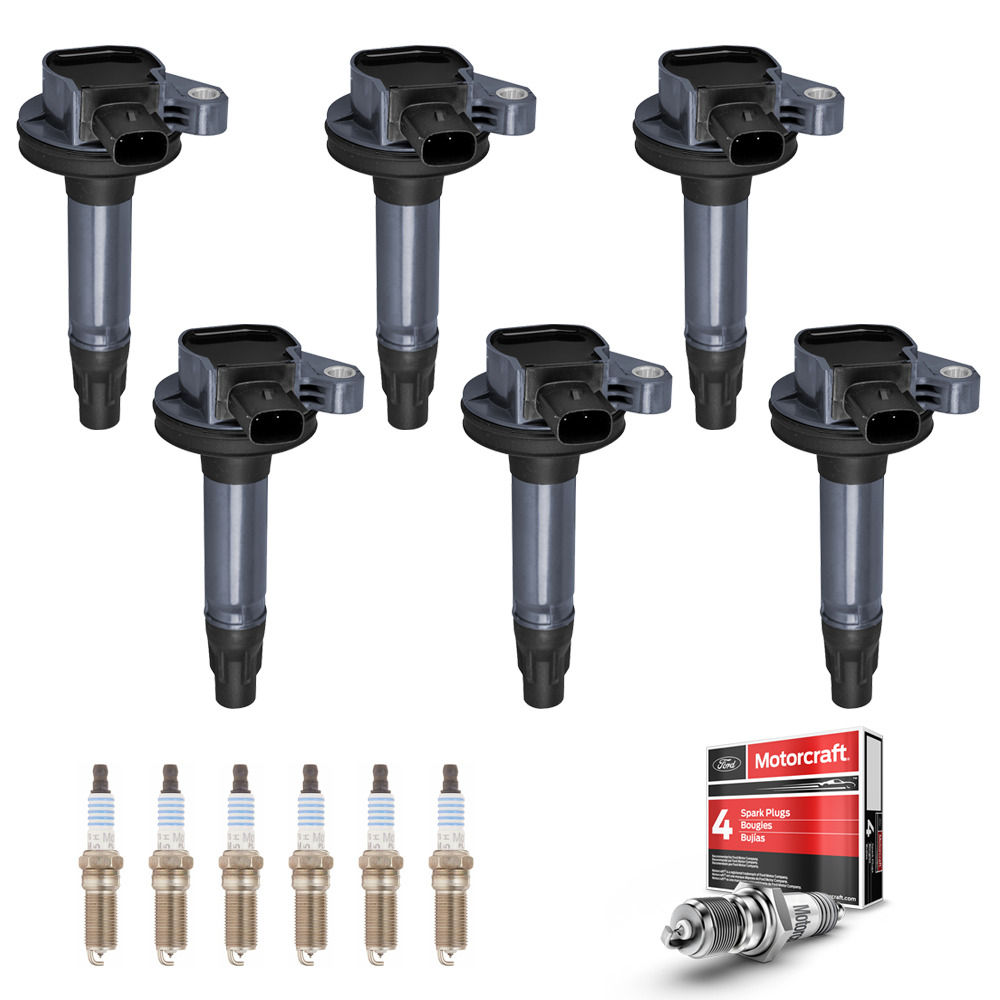 Ignition Coil & Motorcraft Platinum Spark Plug For Ford Lincoln Mazda UF553