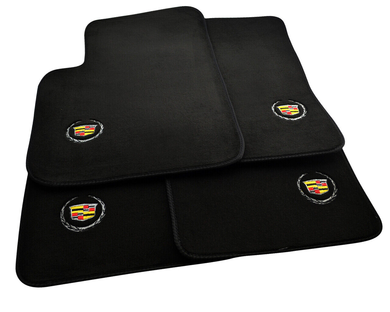 Floor Mats For Cadillac Seville 98-04 Black Tailored Carpets & Cadillac Emblem