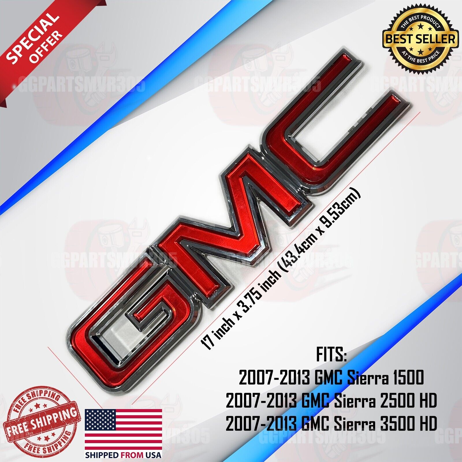 GMC Front Grille Emblem Badge Logo 17\