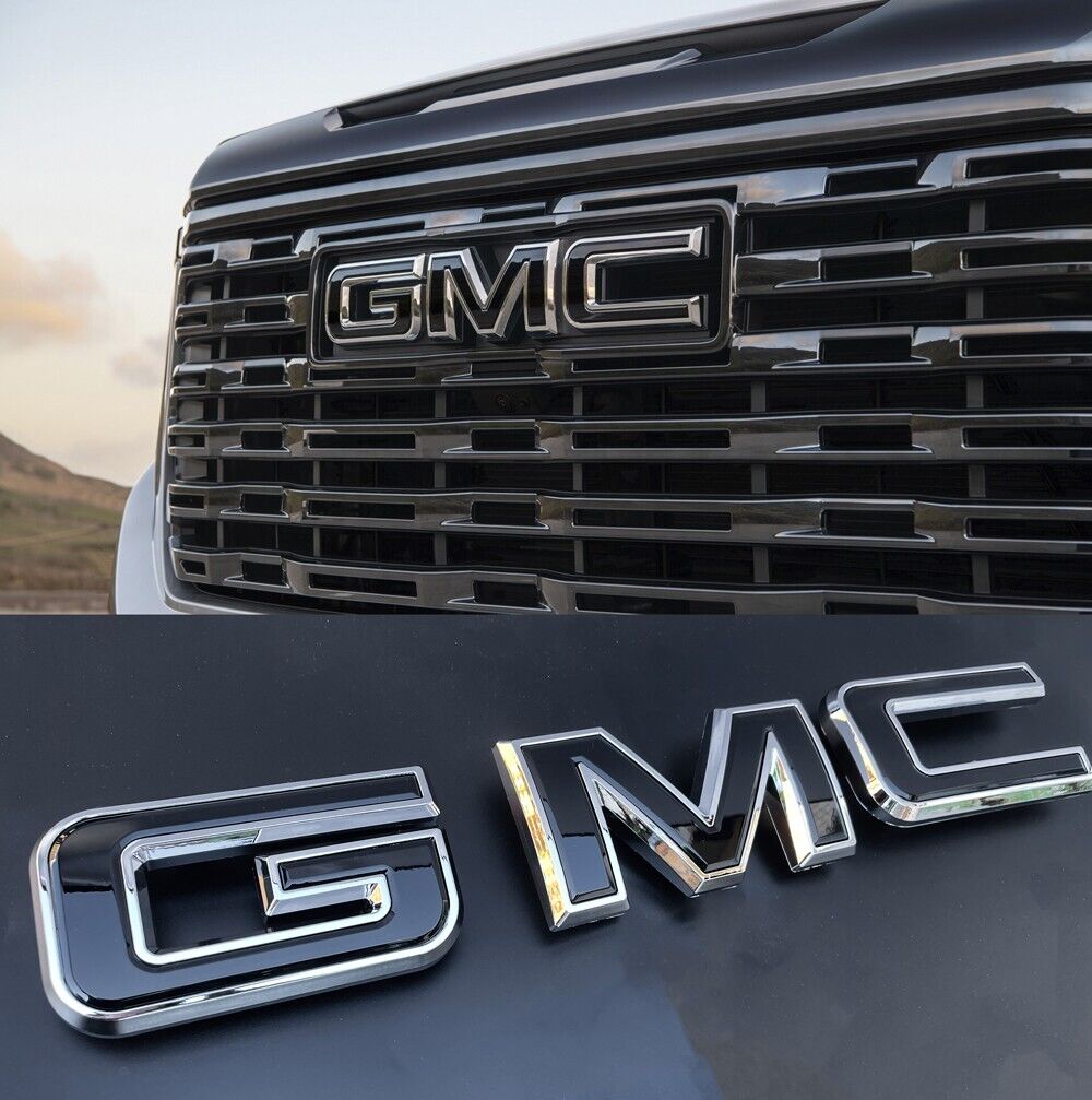 NEW Front Grille Emblem Chrome Fit For 2019 - 2024 GMC Sierra 1500 2500HD 3500HD