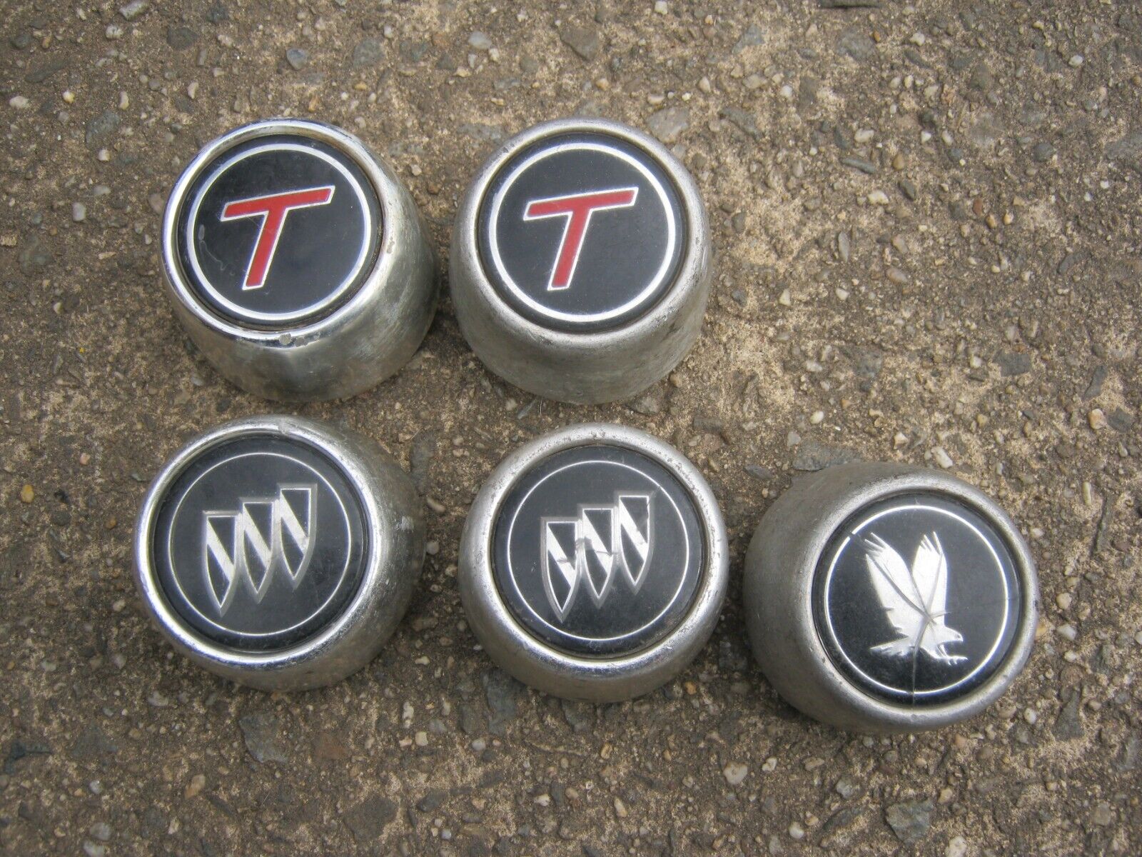 Lot of 5 assorted 1984 Buick Skyhawk T type center caps hubcaps for alloy wheel