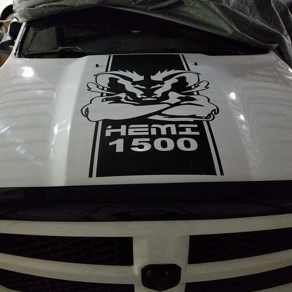  Muscle Ram Truck HOOD Graphic Decal .. Compatible with Dodge Ram