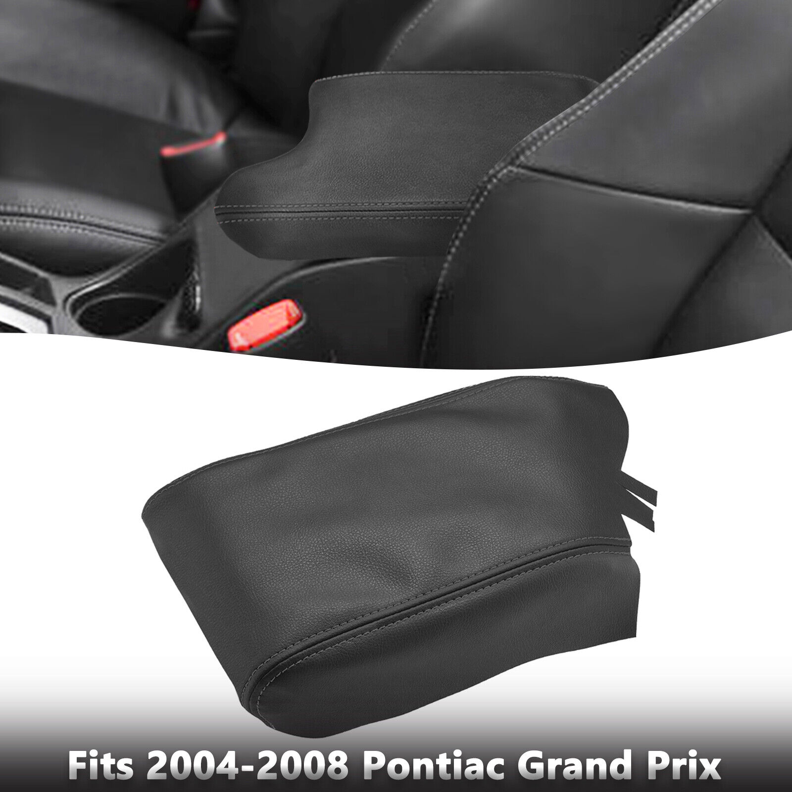 Fit 2004 2005 2006-2008 Pontiac Grand Prix Console Lid Armrest Vinyl Cover Black
