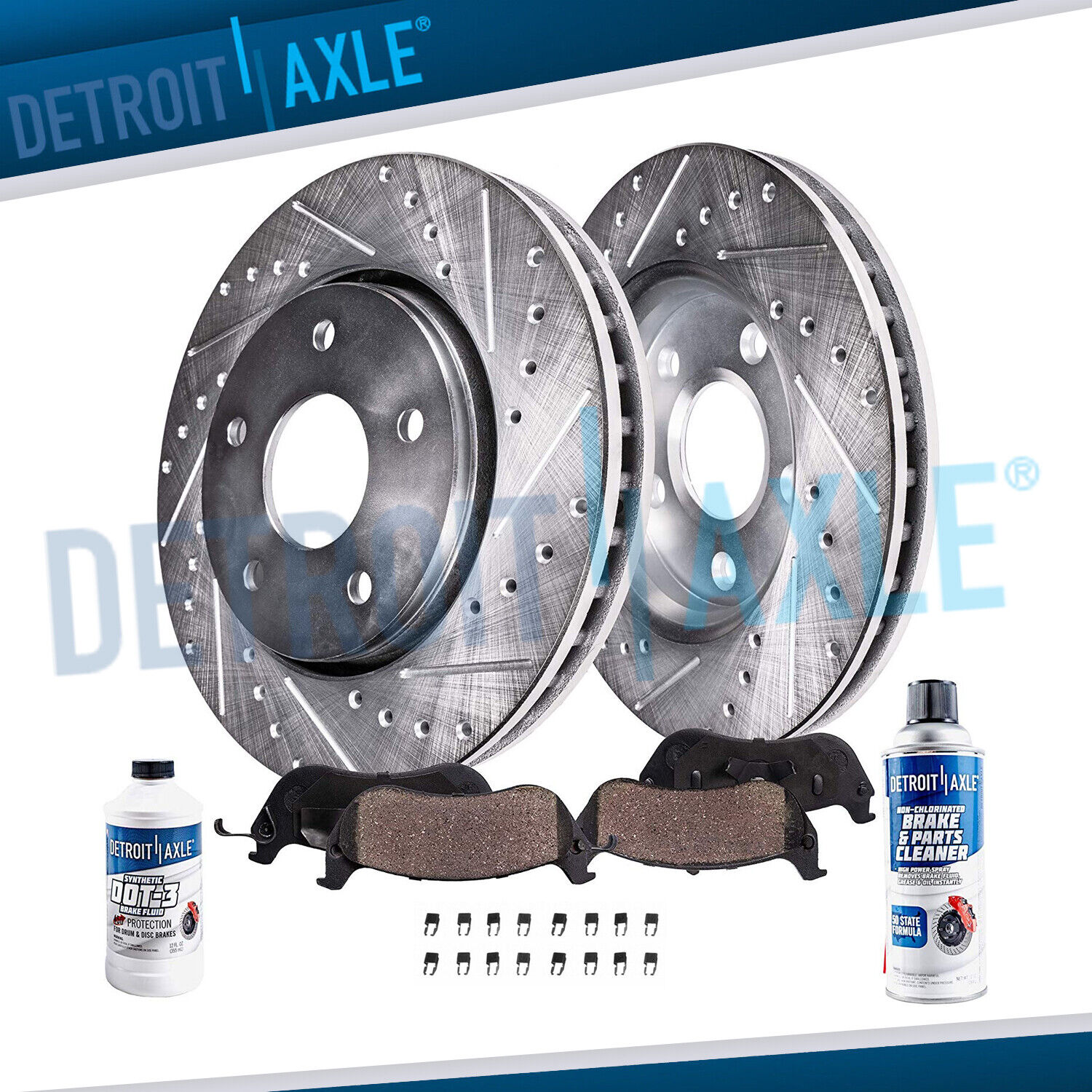 Front Drilled Rotors Brake Pads for Dodge Grand Caravan Chrysler Town & Country