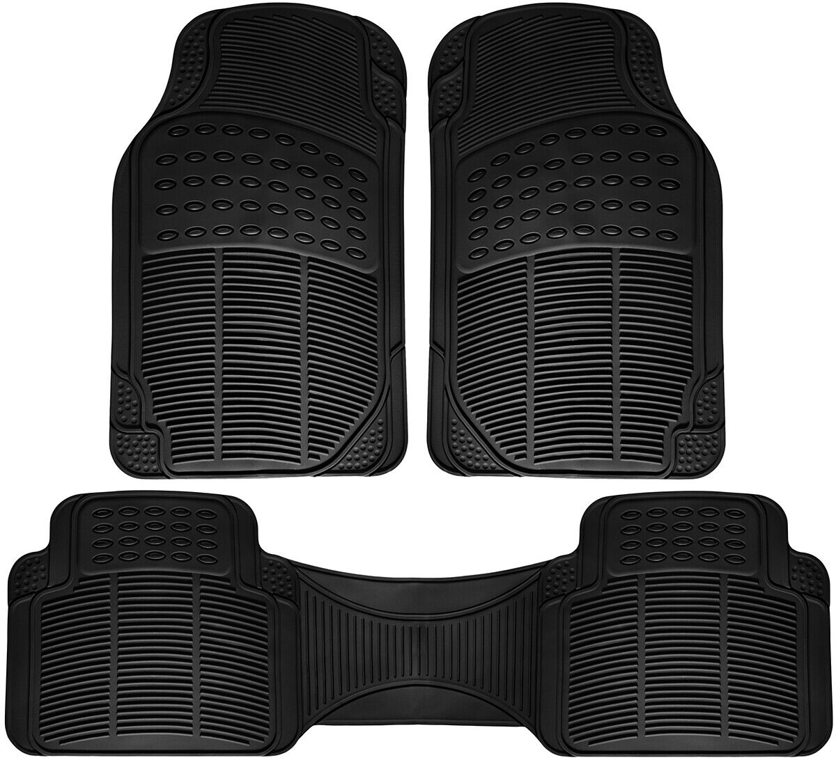 Car Floor Mats All Weather Rubber Liners Heavy Duty Fit for Cars Truck SUV- 3pc 