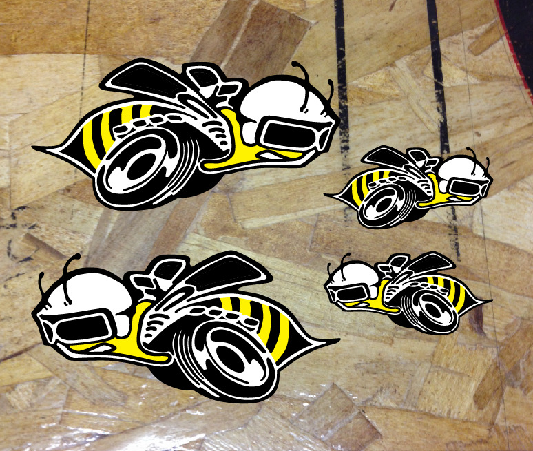 Super Bee Superbee Decal Sticker Reverse Set of 2 Graphics + 2 extra smaller