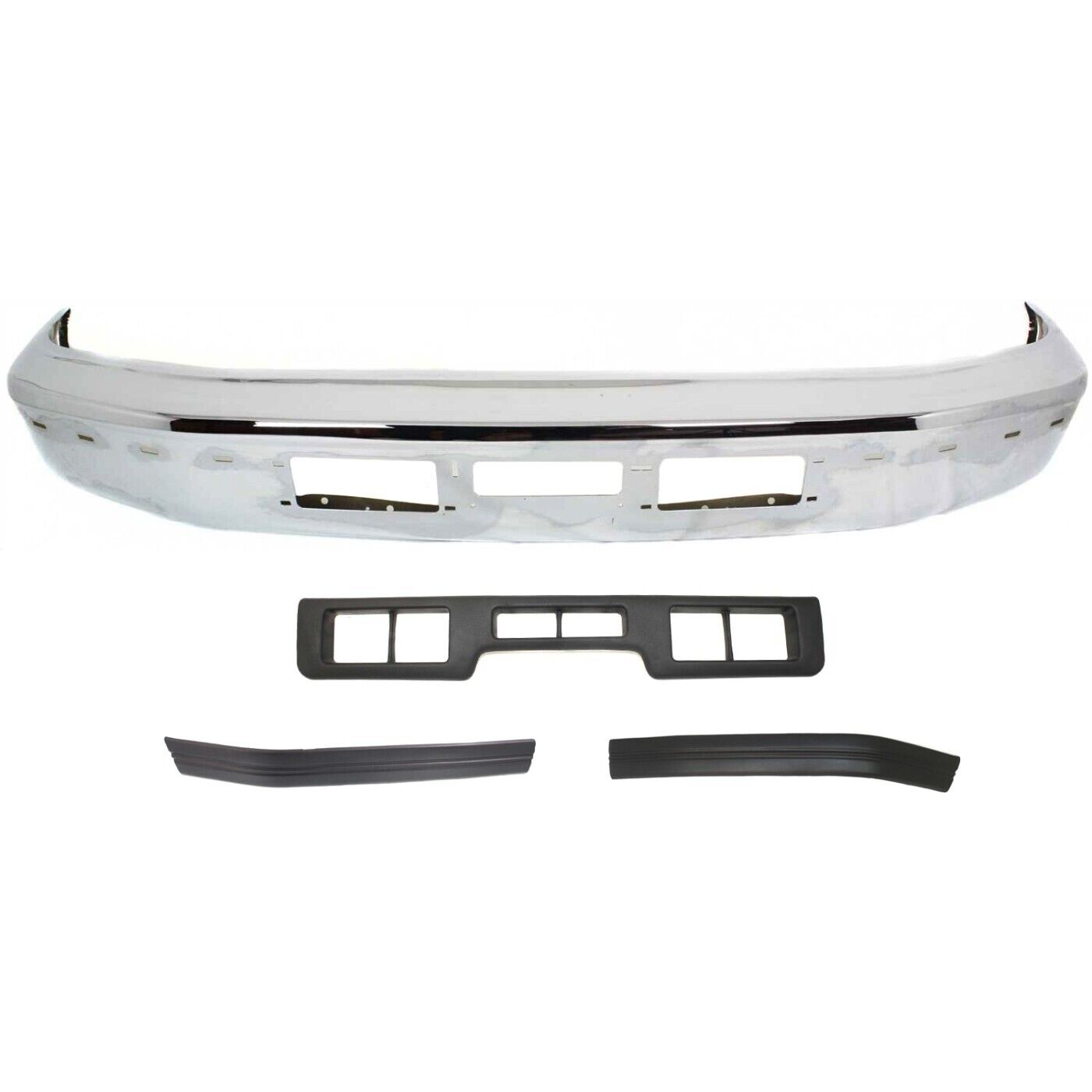 Bumper Kit For 1992-1996 Ford F-150 Bronco Front Chrome Steel with Bumper Trims