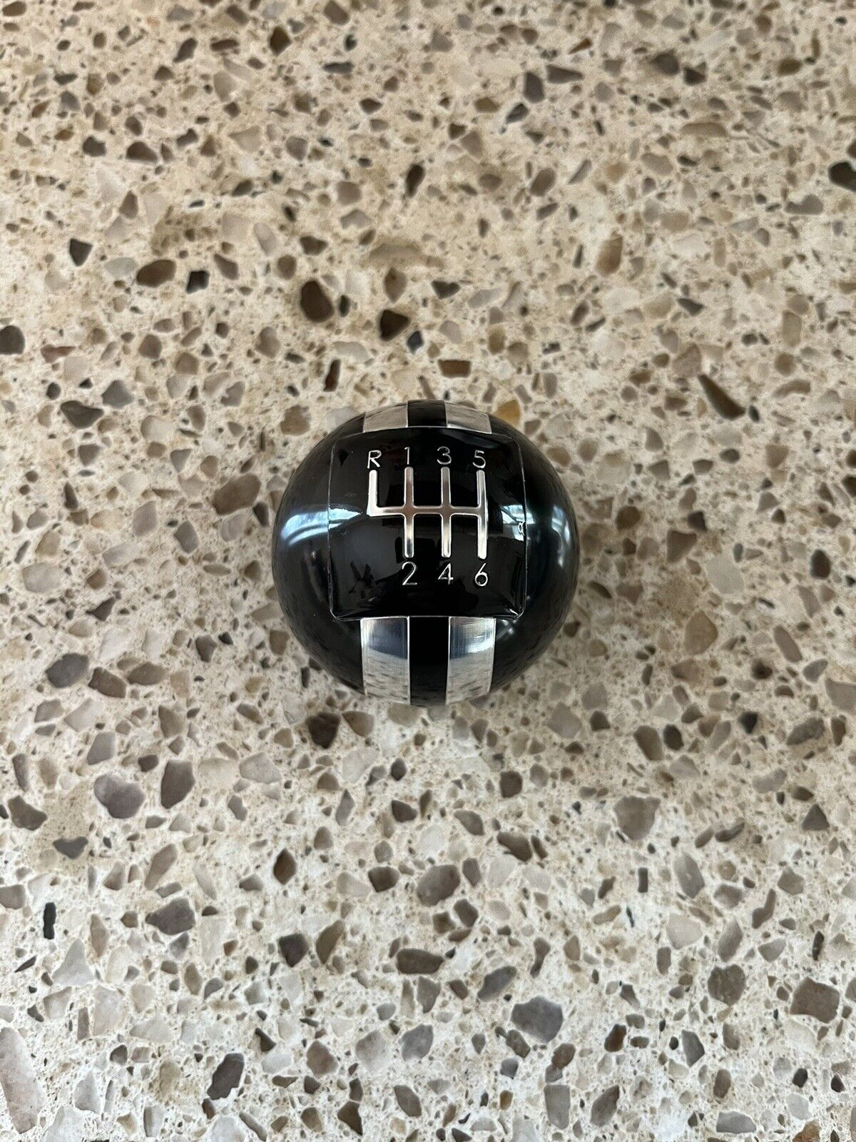 2015 - 2023 Mustang GT weighted Shift Knob, 6 speed, 5.0 Shelby Stripes Shifter