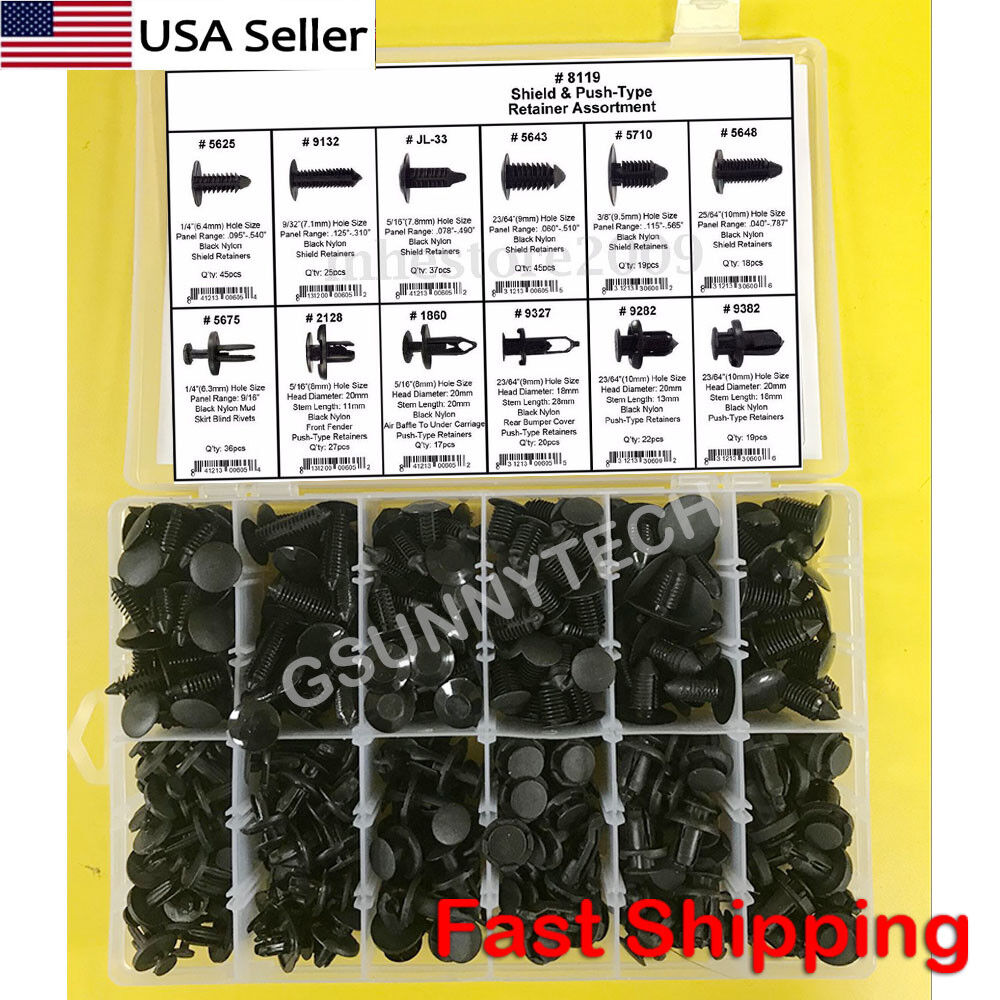 330 Clips Push Pins Retainers Assortment For GM Ford  Toyota Honda