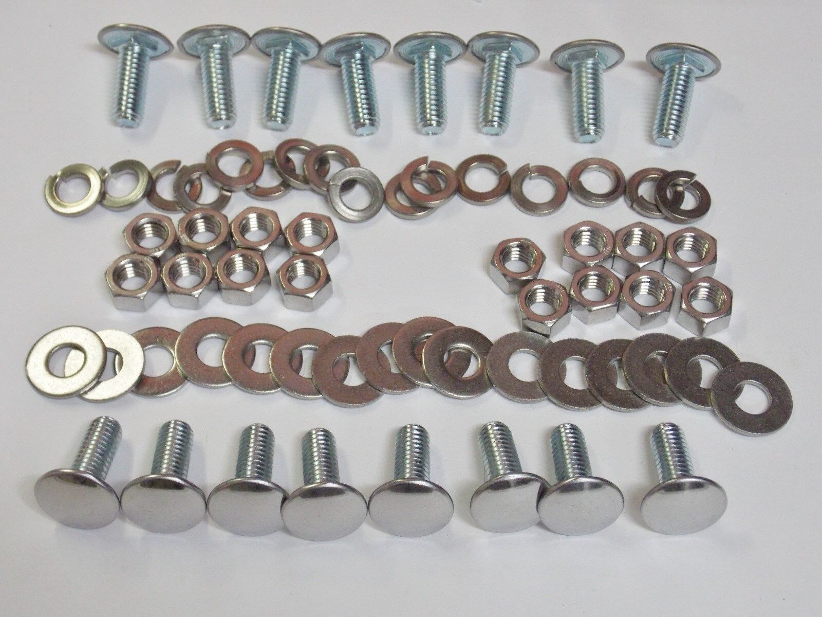 16 pc Plymouth A/B/C/E Bumper Bolts Nuts Locks & Flat Washers Stainless Capped