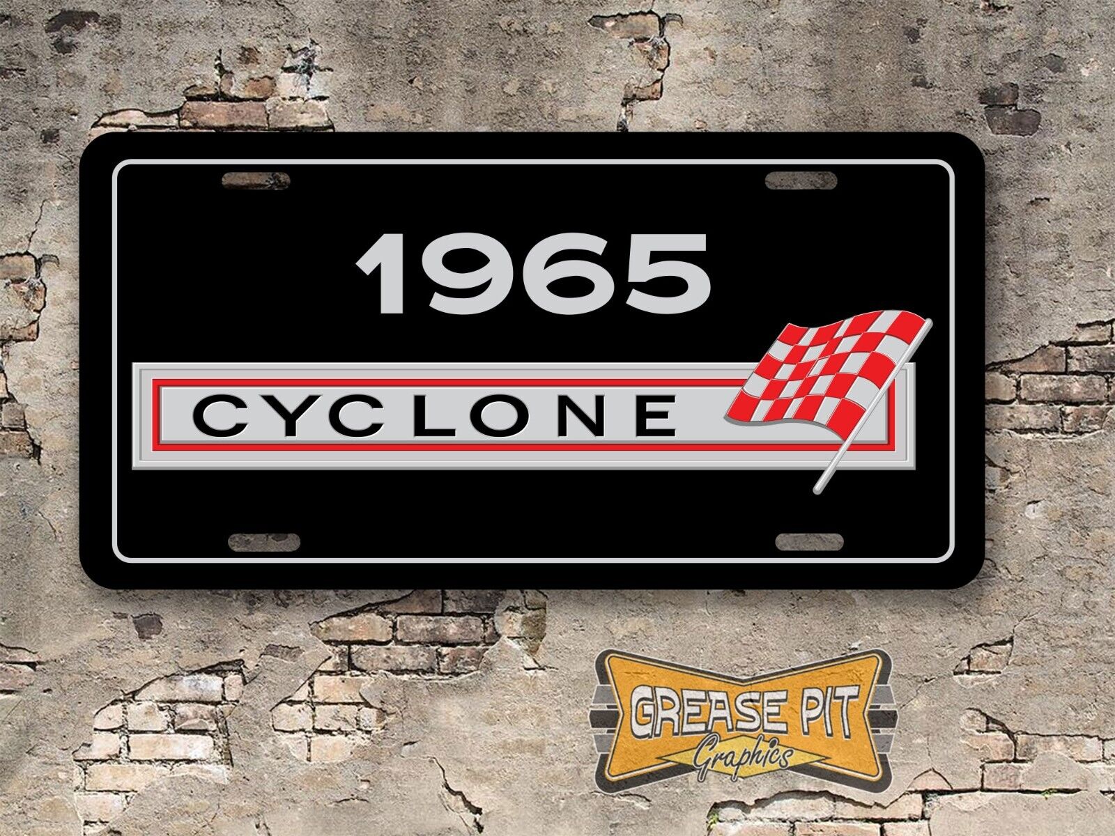 Mercury Cyclone Booster License Plate Black