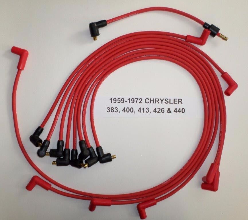 Big Block Chrysler 1959-1972 383-400-413-426-440 RED Spark Plug Wires-POINTS