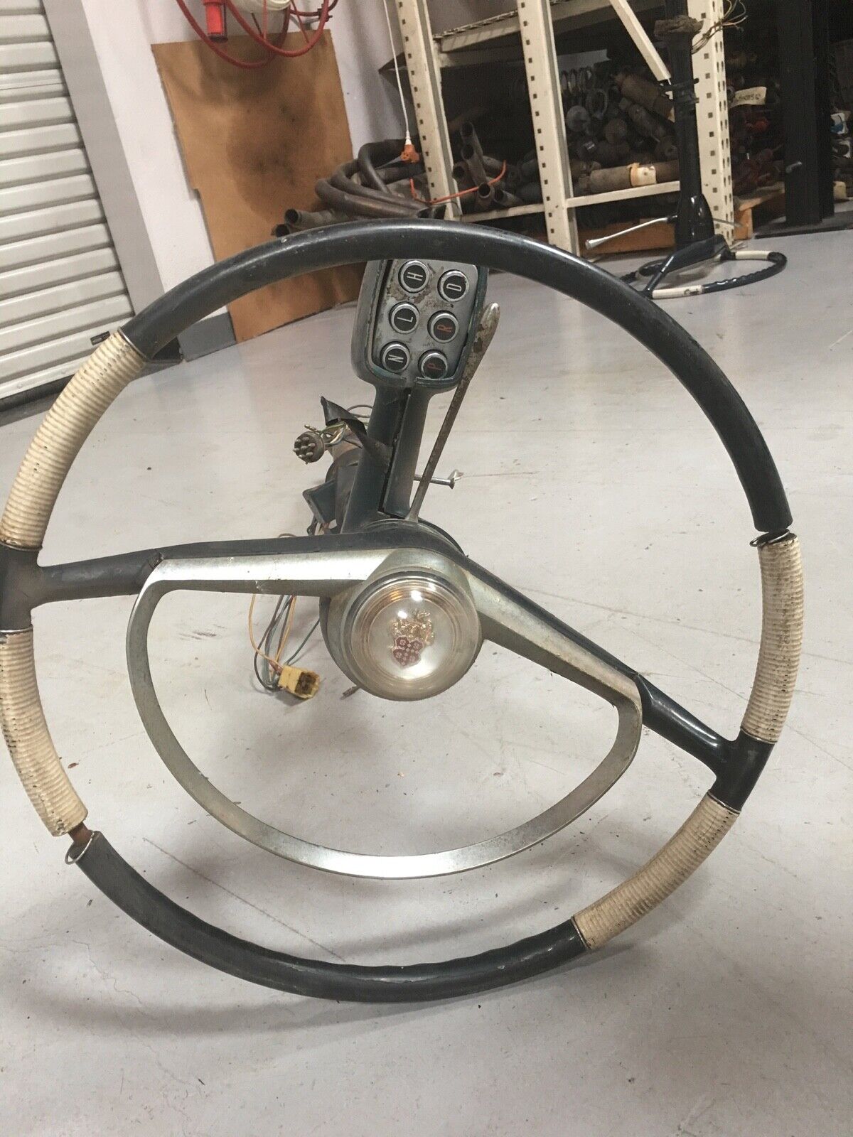 1956 Packard Caribbean Steering Column with Steering Wheel and Push Botton Shift