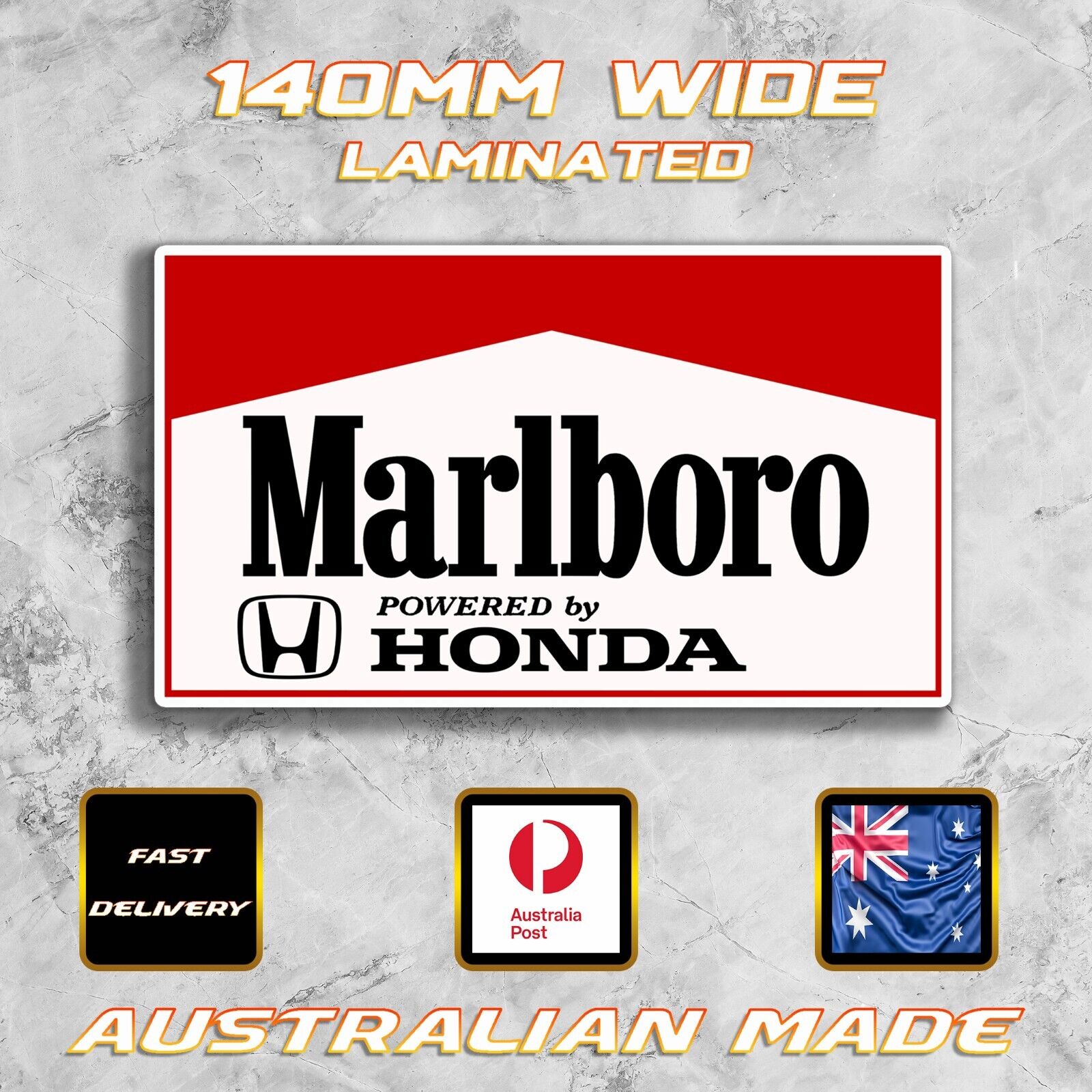 Marlboro Powered by Honda F1 Sticker Decal Formula One McLaren Senna Prost Car
