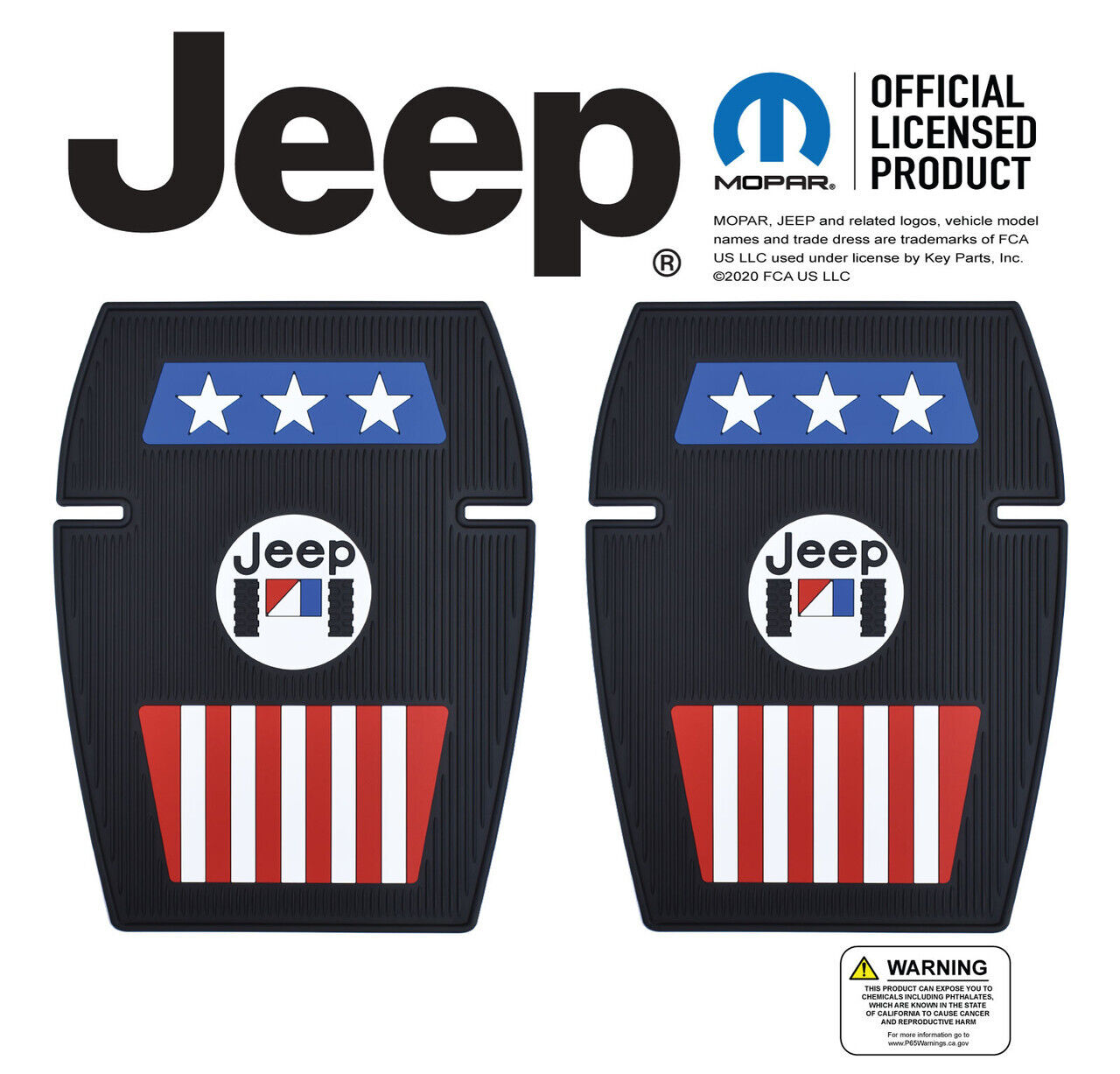 Black AMC Jeep Americana Floor Mat Pair (Set of 2) - Mopar Licensed