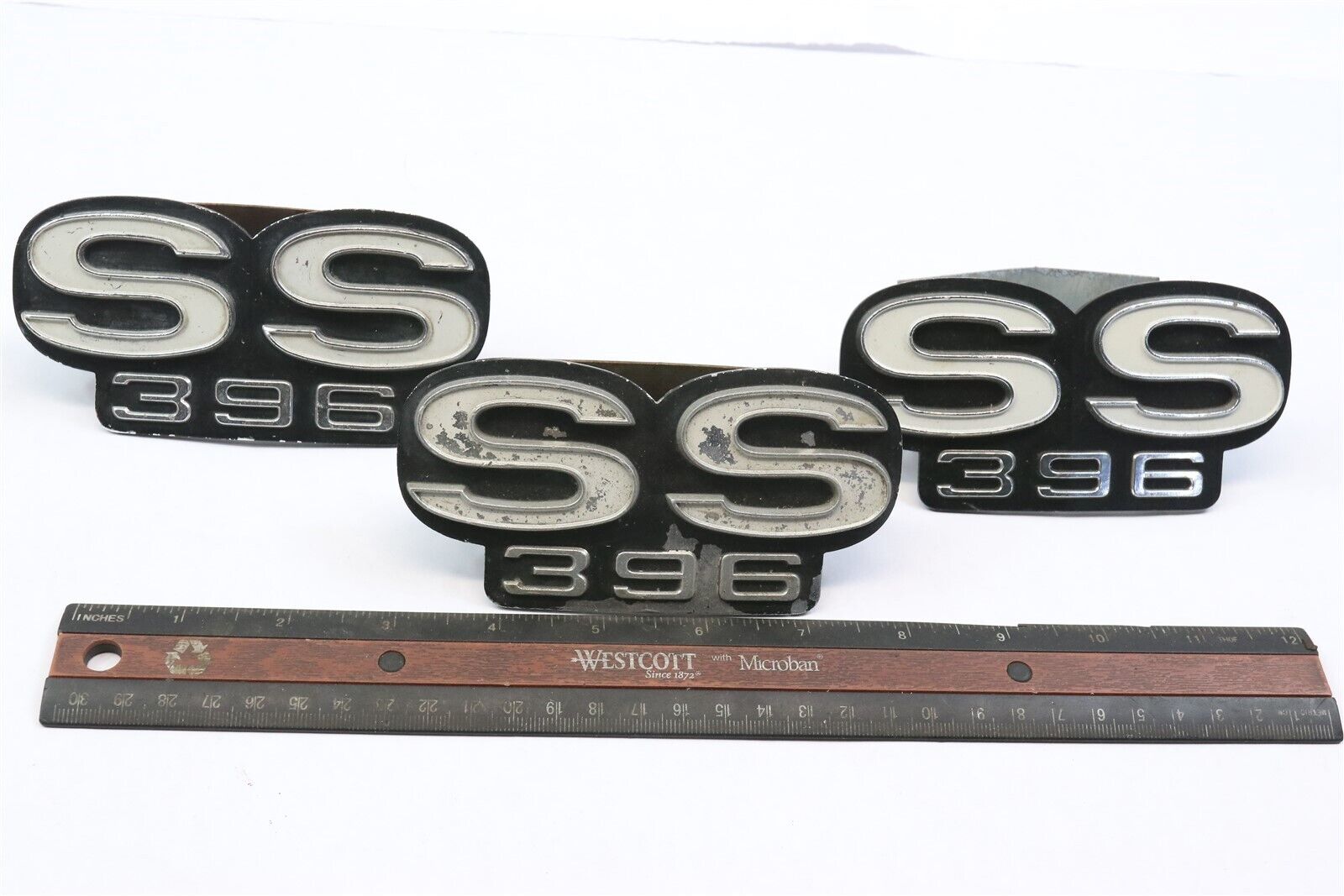 1967 CHEVROLET CHEVELLE SS 396 GRILL EMBLEMS OEM ORIGINALS SOLD AS A LOT OF 3