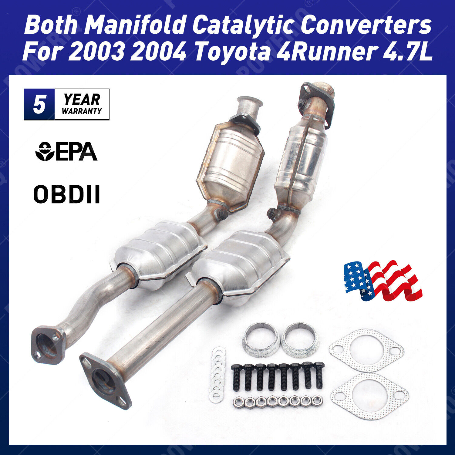 LH+RH Side Catalytic Converter Set For Ford Crown Victoria Mercury Grand Marquis