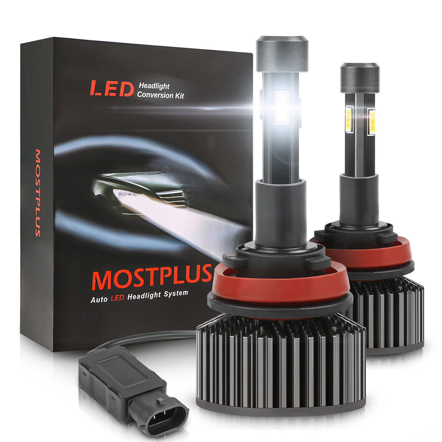 MOSTPLUS 130W 13000LM 4 Sides TX1860 LED Headlight Low Beam H8 H9 H11 6000K Bulb