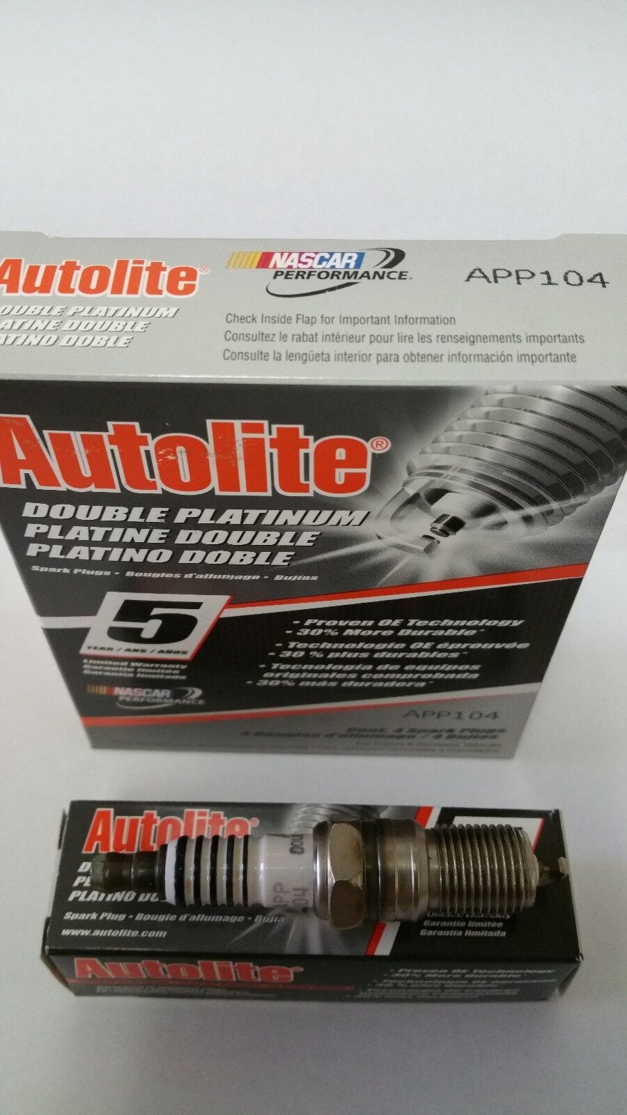 Pack Of 4 Autolite APP104 Spark Plugs Double Platinum