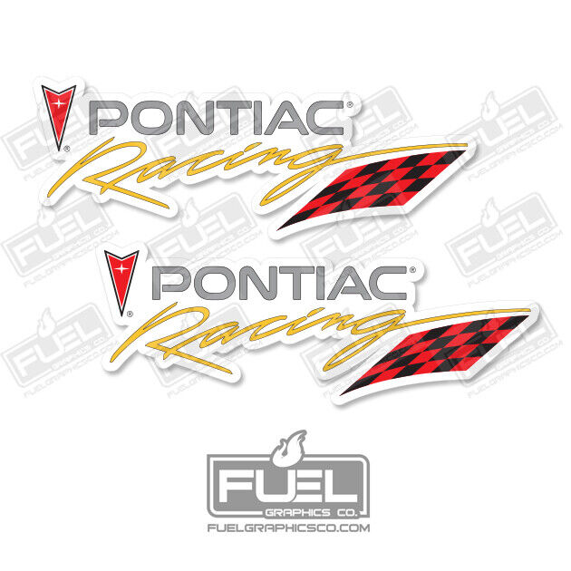 Pontiac Racing Premium Vinyl Decal 2 Pack - Racing Flag Decals