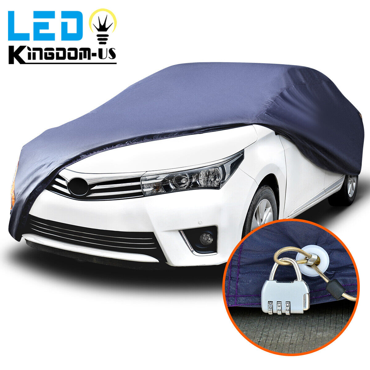 Universal Fit Car Cover Waterproof Breathable Seamless All Weather Protection US