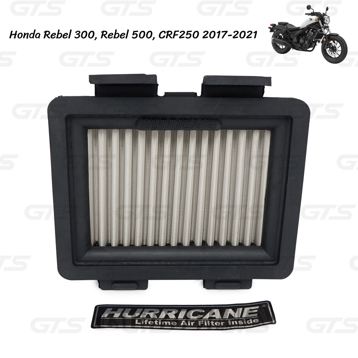 For Honda Rebel 300 Rebel 500 CRF250 2017 21 Hurricance Stainless Air Filter