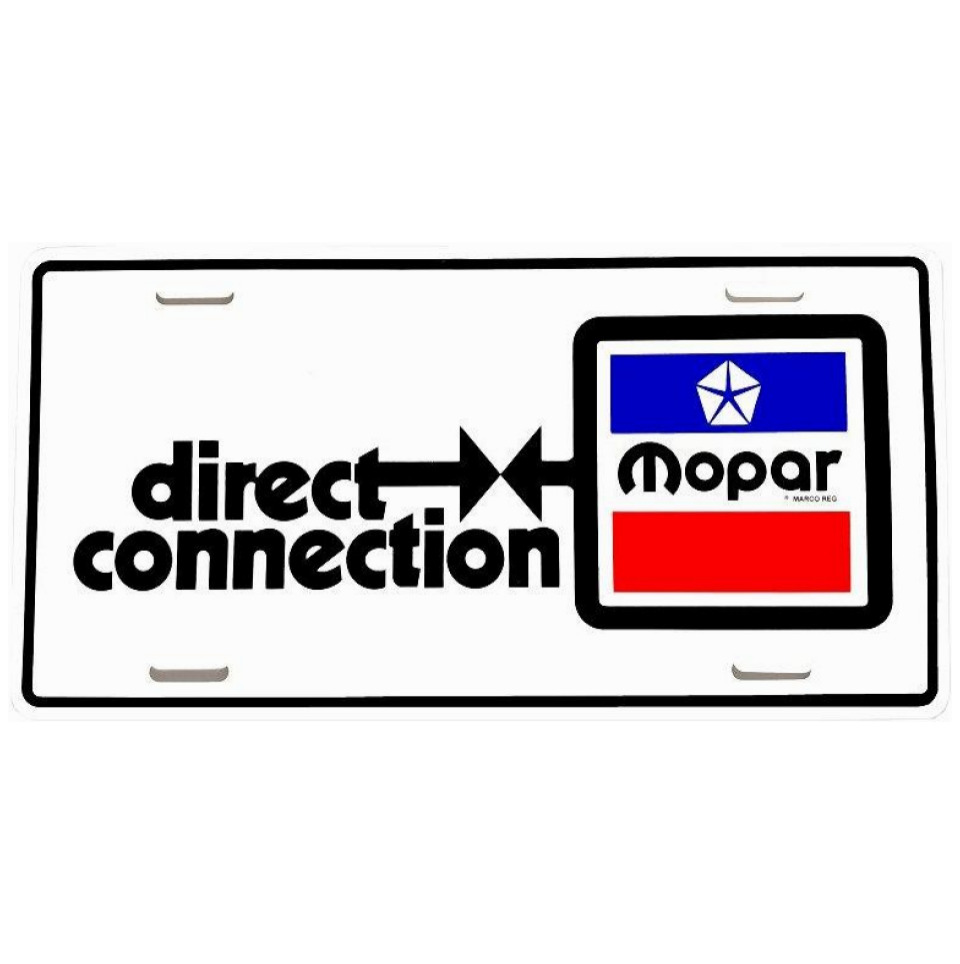Mopar Direct Connection License Plate NEW 70\'s Dodge Plymouth Chrysler 1970s