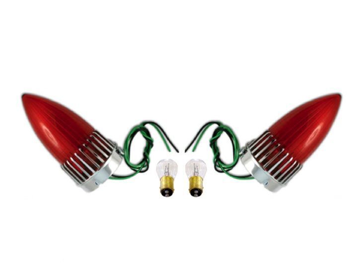 Pair 1959 Cadillac 59 Caddy Taillight Brake Stop Lamp Red Lens Bulbs Assembly