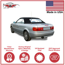 Fits Audi Cabriolet 1992-2000 Convertible Soft Top w/Plastic Window Black VINYL picture