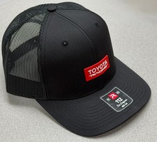 Toyota Racing Black Mesh Trucker Hat Red White Logo | Genuine Toyota Accessories picture