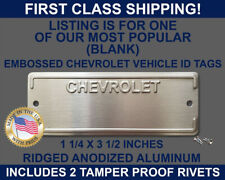 CHEVY CHEVROLET DOOR TAG DATA SERIAL NUMBER PLATE (BLANK) USA picture