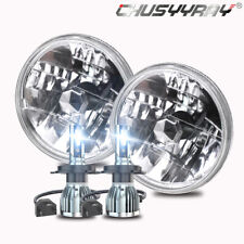 For AC Shelby Cobra 1962-1973 PAIR 7 inch Round LED Headlights High Low Beam picture